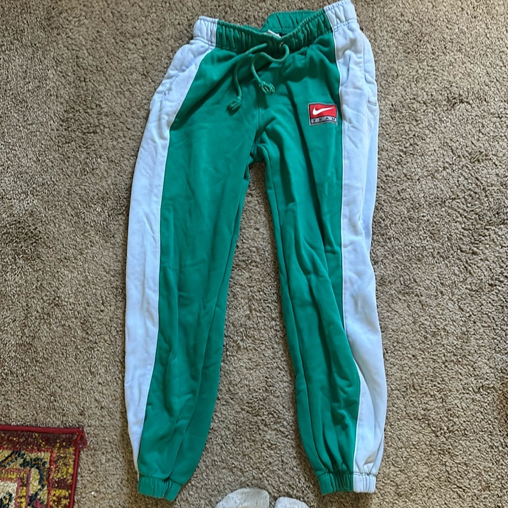 Nike size small woman’s joggers green and blue